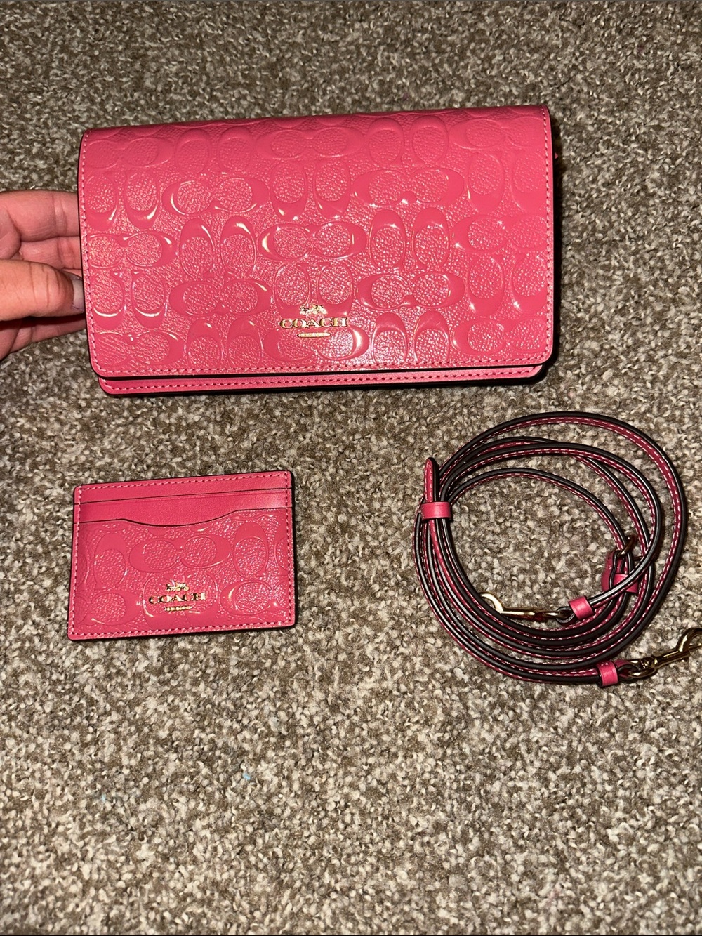 COACH Anna Folderover clutch crossbody + card case